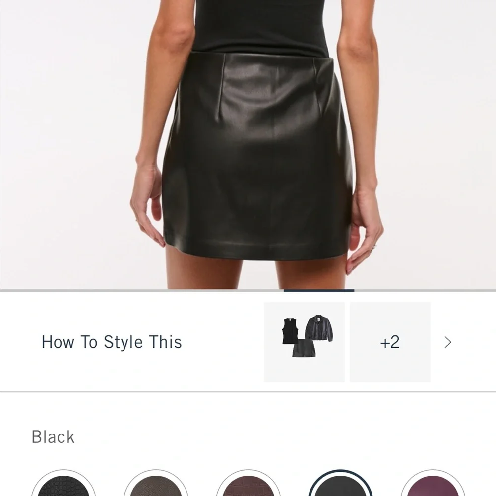 Abercrombie & Fitch Black Leather Mini Skort - Picture 4 of 6